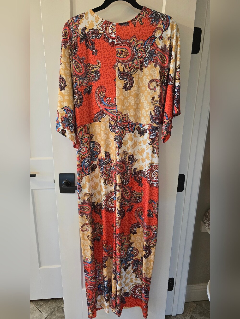 Vibrant Venus Maxi Dress Paisley Twisted Waist Spit Hem Size:XL - Picture 10 of 11